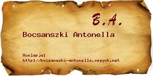 Bocsanszki Antonella névjegykártya